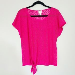 💖 Chicos Hot Pink Lace Top - 2 US L/12